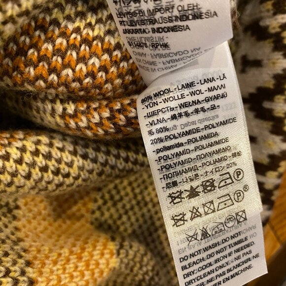 Levi's Vintage Boat Neck Sweater Men Size L Jacquard Knit Wool Blend NWT - Picture 8 of 11